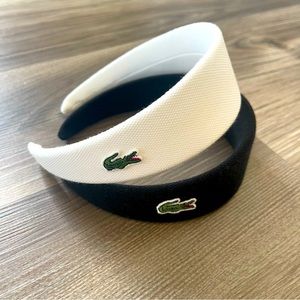 Lacoste Authentic headband bundle of 2 New black and white